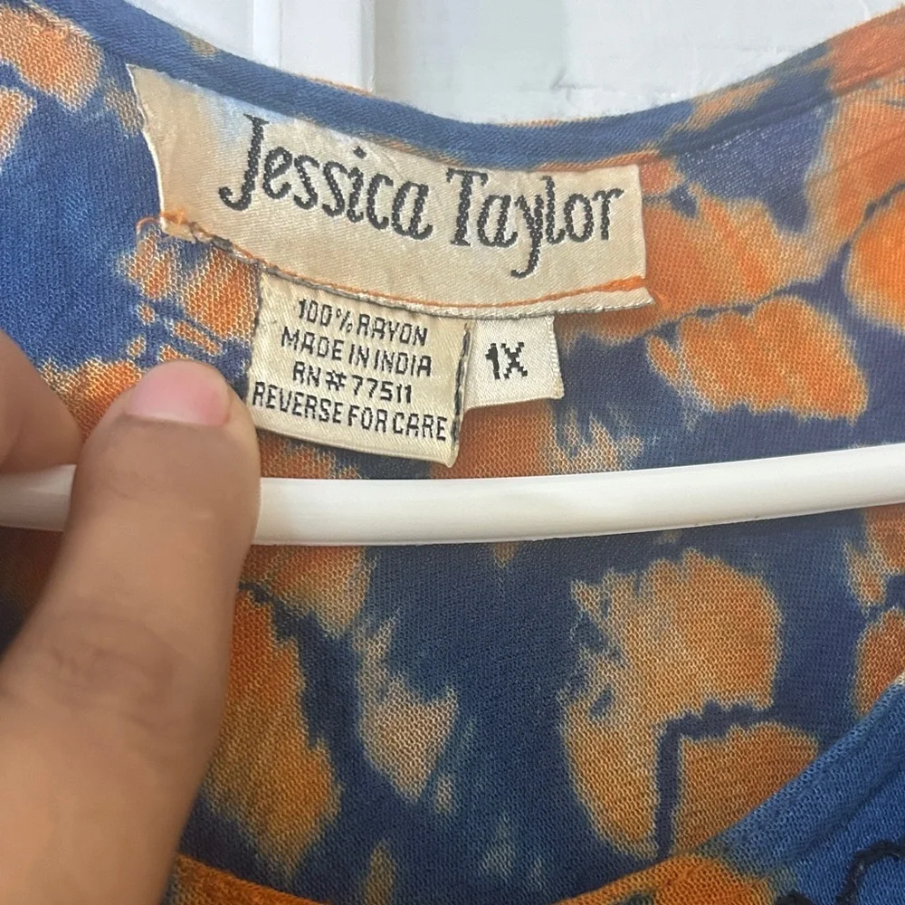 Elegant Orange and Blue A-Line Skirt